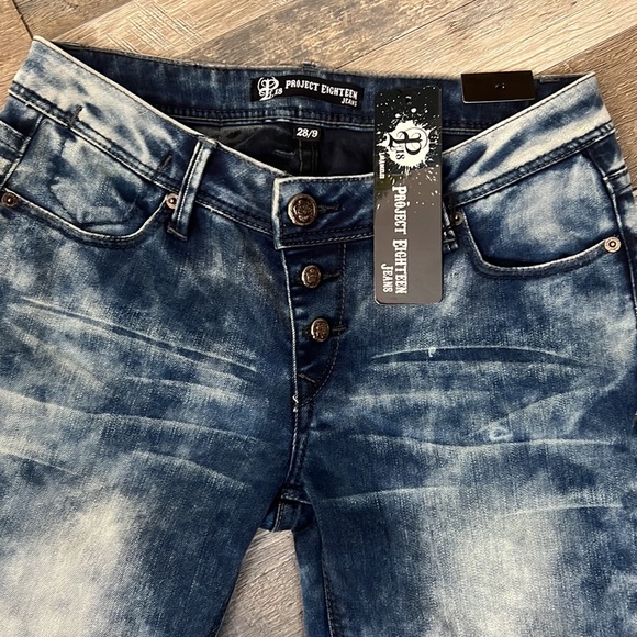 Project 18 NWT Booty lifting blue  jeans 28/9 Labella skinny ankle zipper unisex - Picture 2 of 16